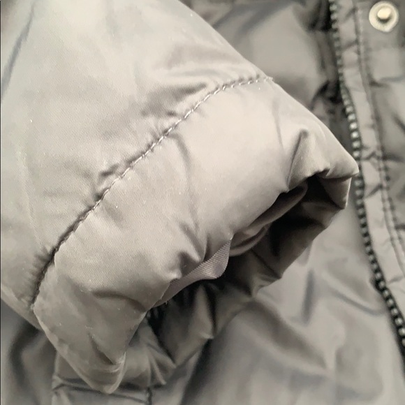 EUC Via Spiga Gray Puffer Coat Jacket Girls Sz S Hooded Faux Fur Fleece - Picture 4 of 16